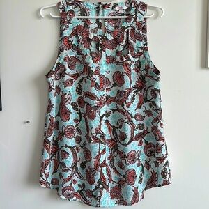 CANDIES FLORAL PATTERNS SLEEVELESS KEYHOLE BACK WOMEN TOP SIZE M